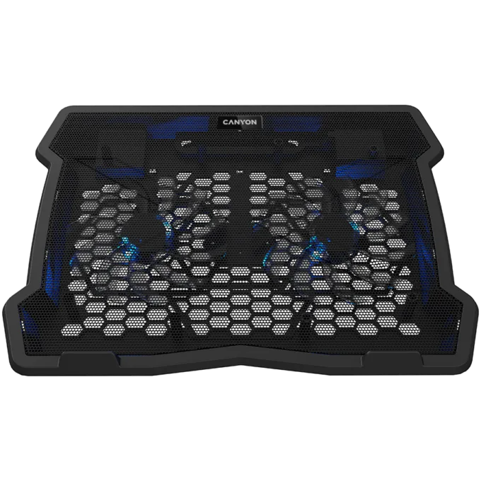 CANYON NS03, Cooling stand dual-fan with 2x2.0 USB hub, support up to 10”-15.6” laptop, ABS plastic and iron, Fans dimension:125*125*15mm(2pcs), DC 5V, fan speed: 800-1000RPM, size:340*265*30mm, 435g — image 1