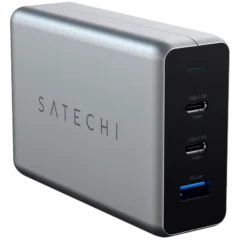 SATECHI 100W USB-C PD Compact Charger- EU ( x2 Type-C / x1 Type-A) (space gray)