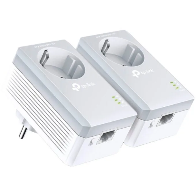 AV600 Powerline Adapter with AC Pass Through Starter Kit, Ultra Compact Size, 500Mbps Powerline Datarate, 1 Fast Ethernet port, HomePlug AV, Green Powerline, Plug and Play, Twin Pack — image 1