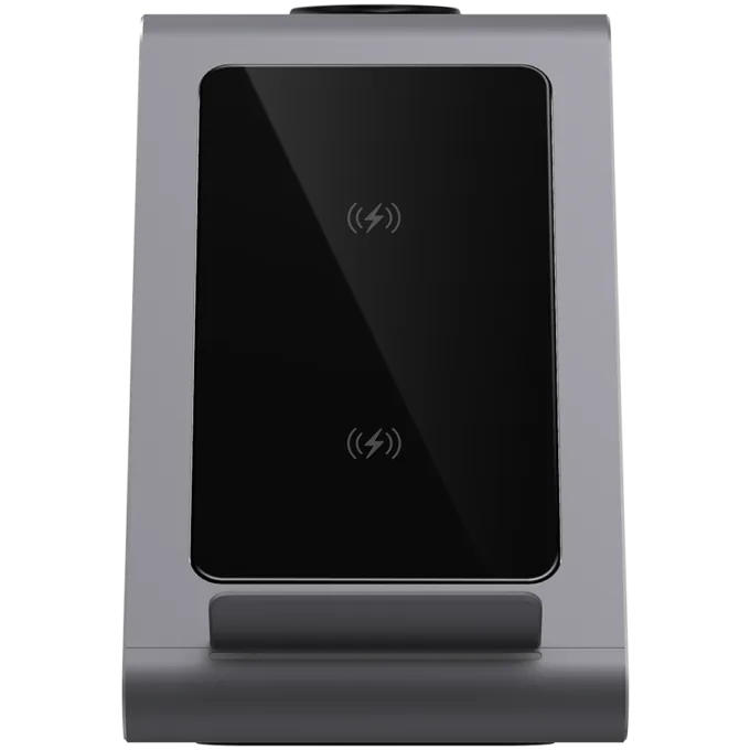 Prestigio ReVolt A8, 3-in-1 wireless charging station for iPhone, Apple Watch, AirPods, wilreless output for phone 7.5W/10W, wireless output for AirPods 5W, wireless output for Apple Watch 2.5W, material: aluminum+tempered glass, space grey color. — image 8