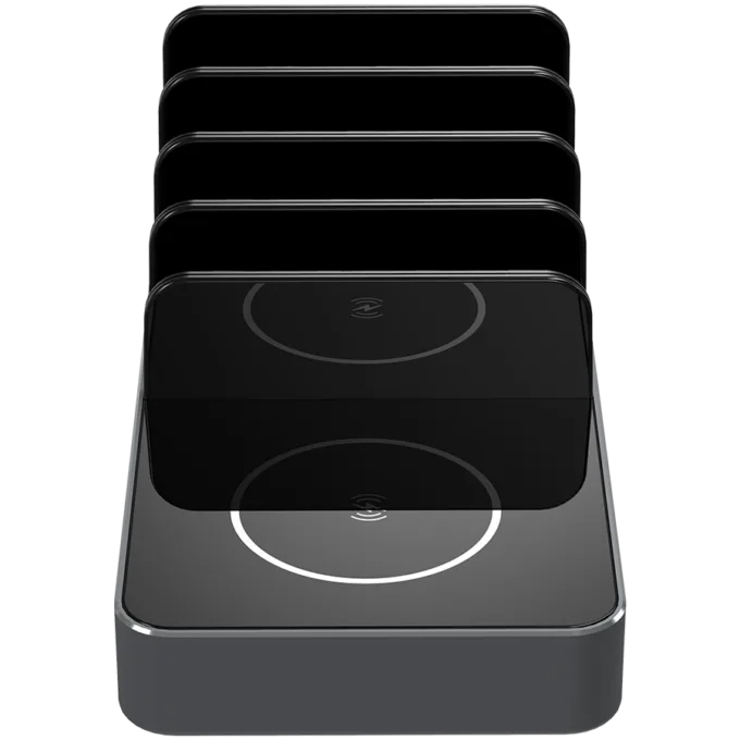 Prestigio ReVolt A6, 6-in-1 charger; 2 wireless interfaces: for all gadgets that support Qi wireless charging standard 5W/7.5W/10W and for Apple Watch 2.5W, 2*Type-C 18W(PD); 2*USB: 18W(QC3.0), black+space grey color. — image 7