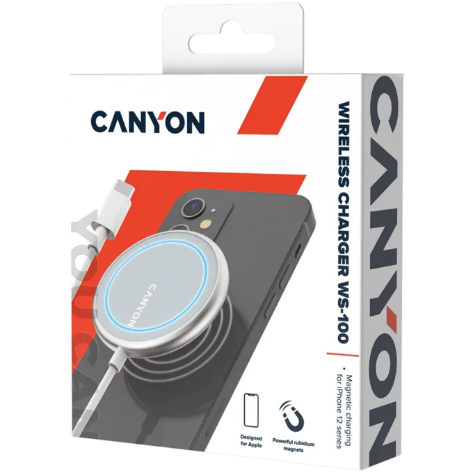 CANYON wireless charger WS-100 15W Magnetic Silver — image 5