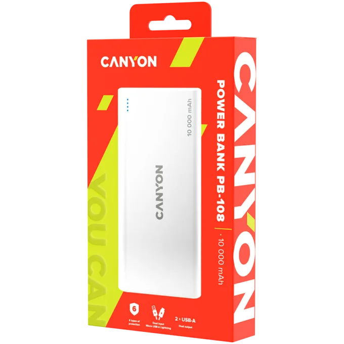 CANYON power bank PB-108 10000 mAh White — image 4