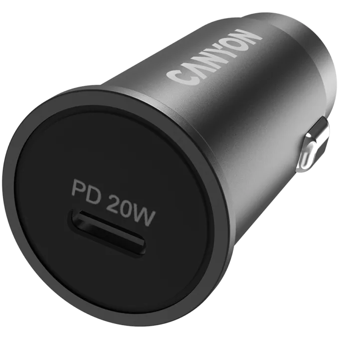 Canyon C-20, PD 20W Pocket size car charger, input: DC12V-24V, output: PD20W, support iPhone12 PD fast charging, Compliant with CE RoHs , Size: 50.6*23.4*23.4, 18g, Black — image 4