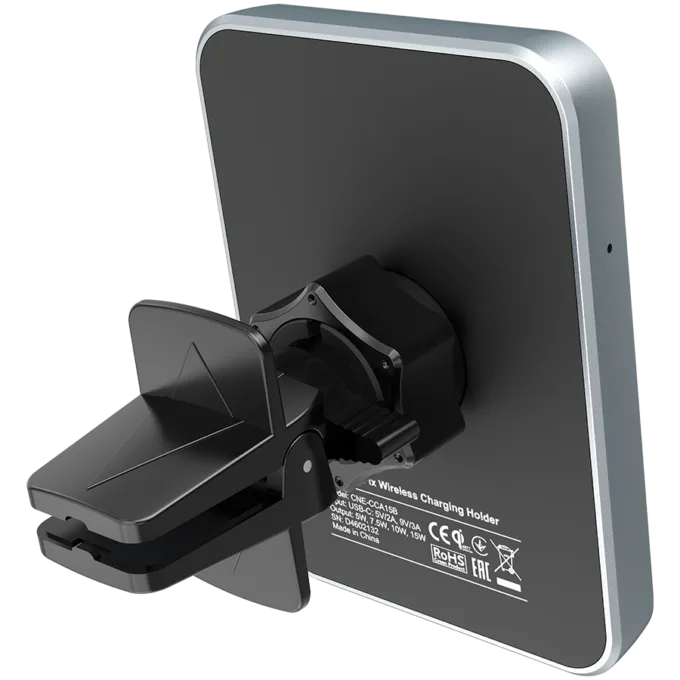 CANYON CH-15, Car holder and wireless charger MegaFix, C-15, 15W, Input: USB-C: 5V/2A, 9V/3A; Output: 5W, 7.5W, 10W, 15W;89*65*12mm,0.195kg,black — image 3
