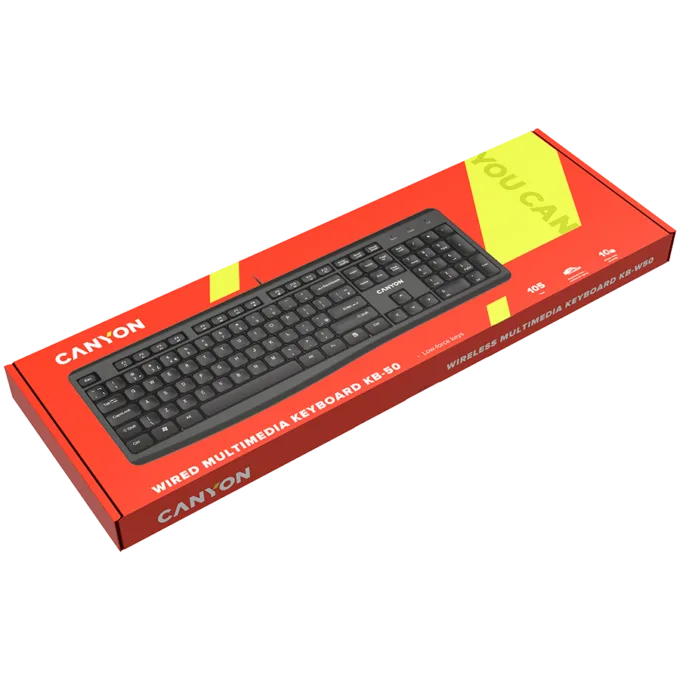 CANYON keyboard KB-50 EN Slim Wired Black — image 4