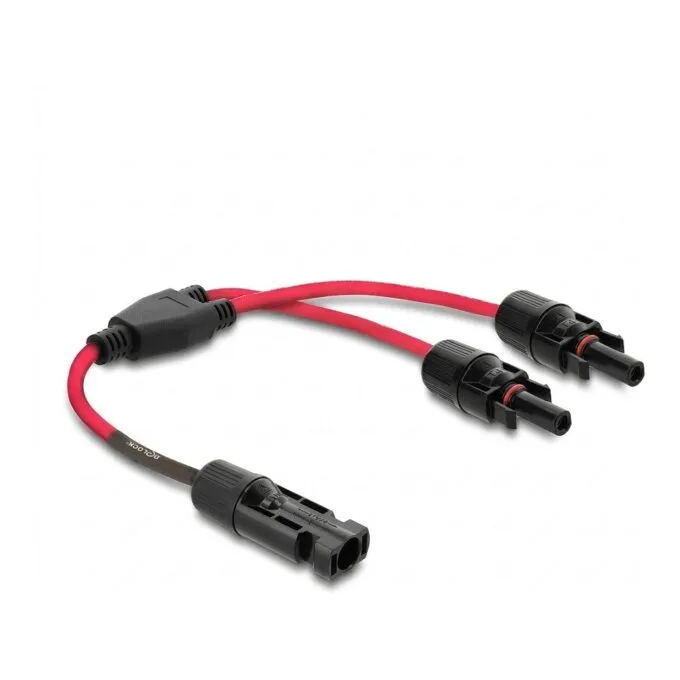 Delock DL4 Solar Split cable 1 x plug to 2 x socket 30 cm red — image 1