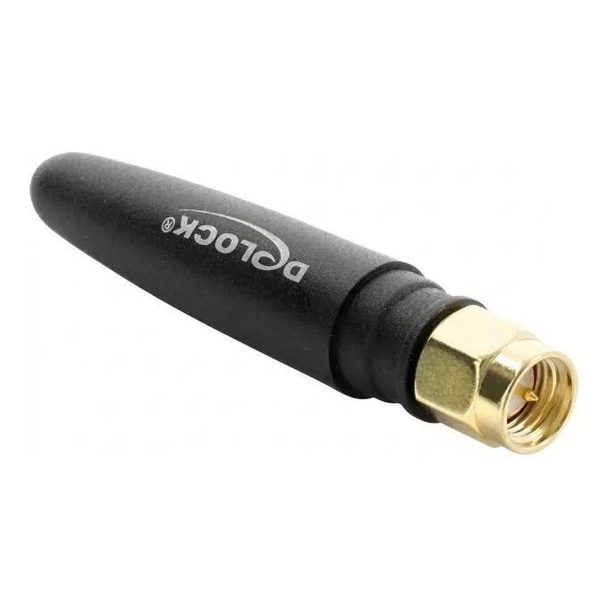 Delock LTE antenna SMA plug 1.82 dBi omnidirectional rigid black — image 1