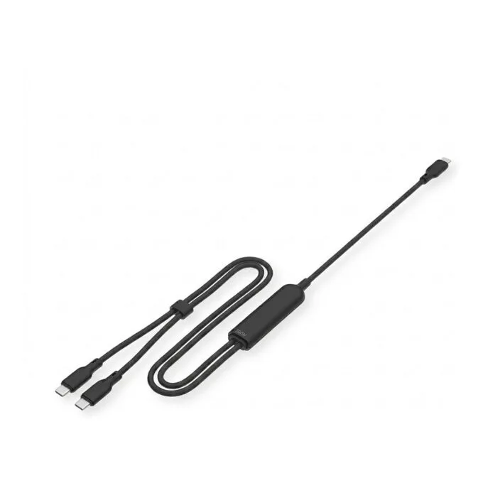 VALUE USB type C split charging cable, C - 2x C, ST/ST, max. 100W, black, 1,8 m — image 1
