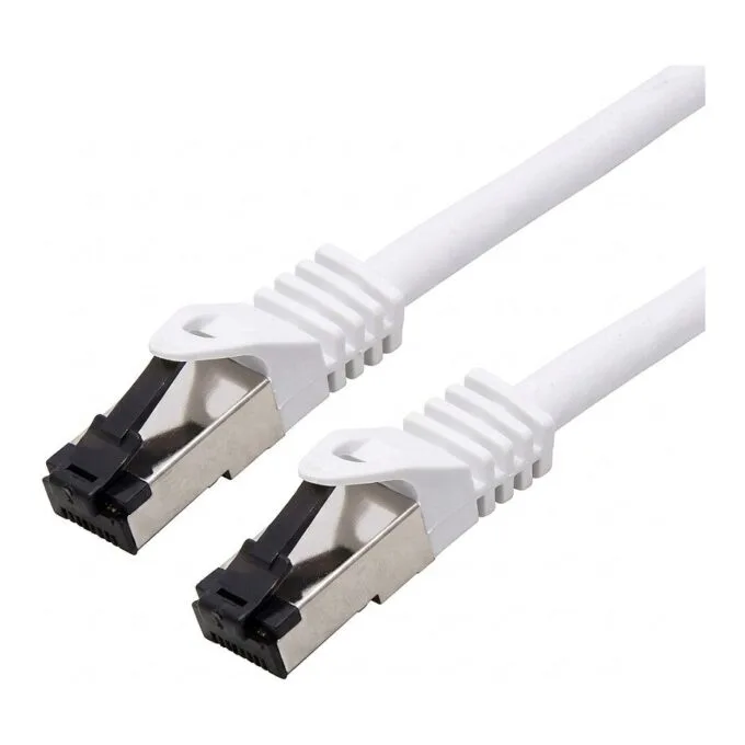 VALUE S/FTP (PiMF) patch cable Cat.8 (Class I), LSOH, stranded wire, white, 1 m — image 1
