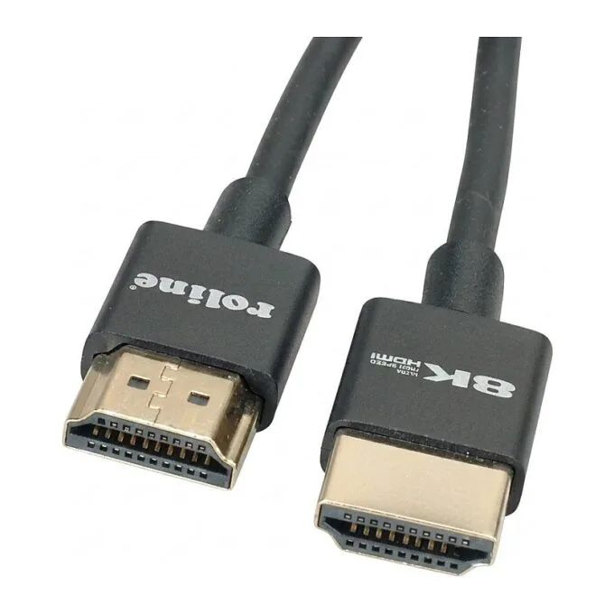 ROLINE 8K HDMI Ultra HD cable with Ethernet, Slim, ST/ST, black, 1.5 m — image 1