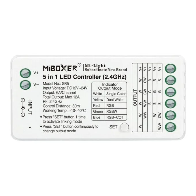 LED Controller S-Serie 5in1 RGB-WW (RGB-CCT) DC12~24V WiFi + 2.4G *Milight/Miboxer* Alexa Serie — image 1