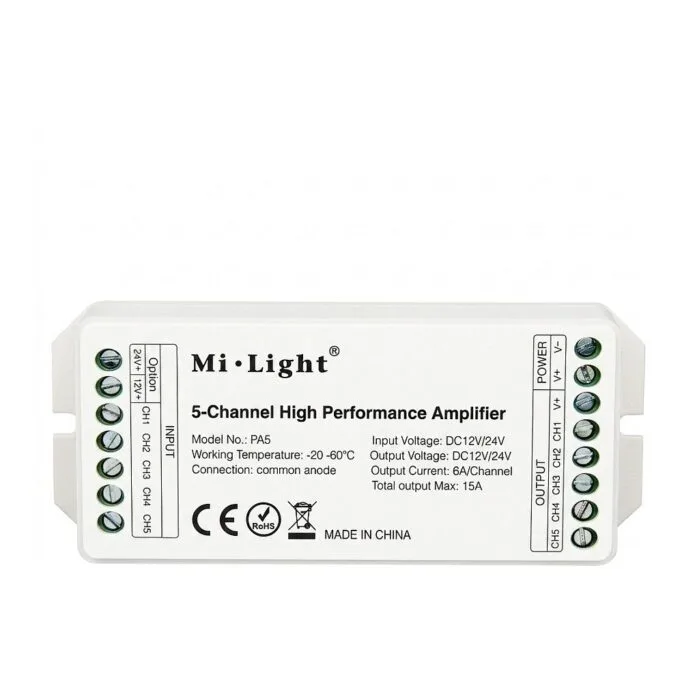 LED Controller AMP Series 5-Channel Amplifier *Milight/Miboxer * — image 1