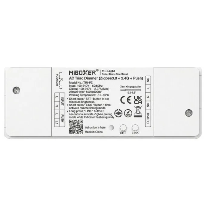 LED Dimmer Controller AC TRIAC 500W Zigbee 3.0+2.4G+Push *Milight/Miboxer * — image 1