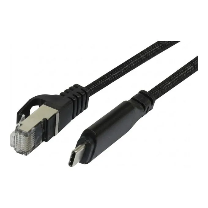 Synergy21 Cable USB, C(St) => RJ45(St) Network card, 3.0m, USB3.2 Type-C, black(Textile), , — image 1