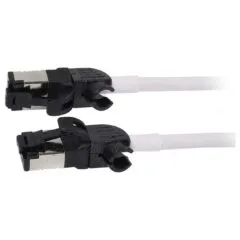 Synergy21 Patchkabel RJ45, CAT6A 500Mhz, 5m, weiss, S/FTP, slimline rund d=4,5mm, TPE/LSZH(Superflex), AWG28, mit CAT7 Rohk., drehbarer Stecker,