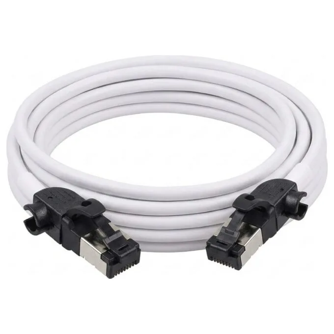 Synergy21 Patchkabel RJ45, CAT6A 500Mhz, 2m, weiss, S/FTP, slimline rund d=4,5mm, TPE/LSZH(Superflex), AWG28, mit CAT7 Rohk., drehbarer Stecker, — image 1