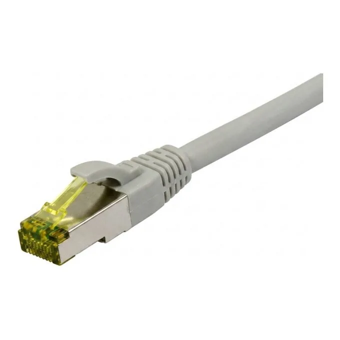 Synergy21 patch cable RJ45, CAT6A 500Mhz, 10m, grey, S/FTP, slimline around d=4,5mm, TPE/LSZH(Superflex), AWG28, with CAT7 raw, rotatable plug, — image 1