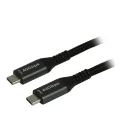 Synergy21 Cable USB, C(St) => C(St), 2.0m, USB4.0, black(Textile), 40G/5A, 240W, Gen 3x2, E-marker Chip
