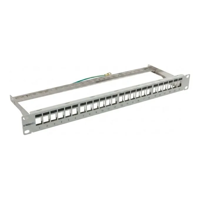 Synergy21 Keystone, Modulträger, 19Patchpanel für 24xTP-Modul, 1HE(t 94mm), Lichtgrau, V31 — image 1