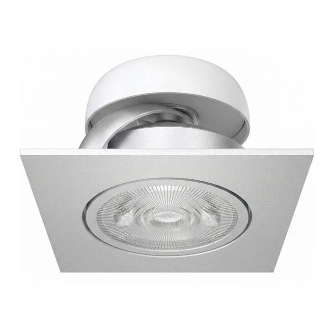 Synergy 21 LED Deckeneinbauspot Helios silber, quadratisch+schwenkbar, warmweiß — image 1