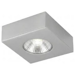 Synergy 21 LED Deckeneinbauspot Helios silber, quadratisch, Aufputzrahmen