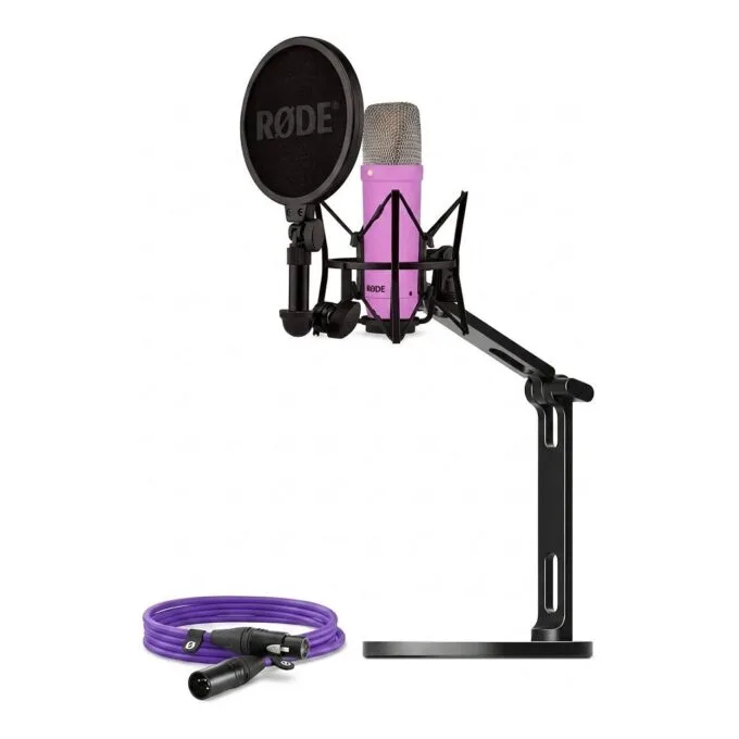 Rode Microphones NT1 Signature +XLR-Kabel+Desktop Studio Arm (lila, Bundle) — image 1