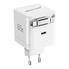 REALPOWER GaN Charger 65W white,65 Watt, 2x Type-C