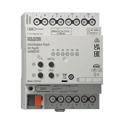 Jung 36006 1S R KNX Heating actuator 6-fold with controller — image 1