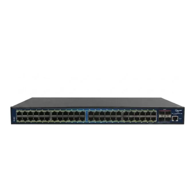 ALLNET Switch full managed Layer2+ 52 port • 48x GbE • PoE Budget 850W • 48x PoE at • 4x SFP+ • 19 • JSON API • ALL-SG8652PMJ-10G-850W — image 1