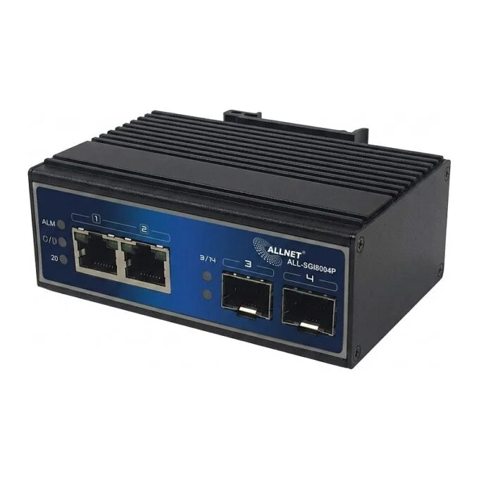 ALLNET switch industrial unmanaged Layer2 4 Port GbE zbh. DIN-Ersatzadapter für ALL-SGI8004P — image 1