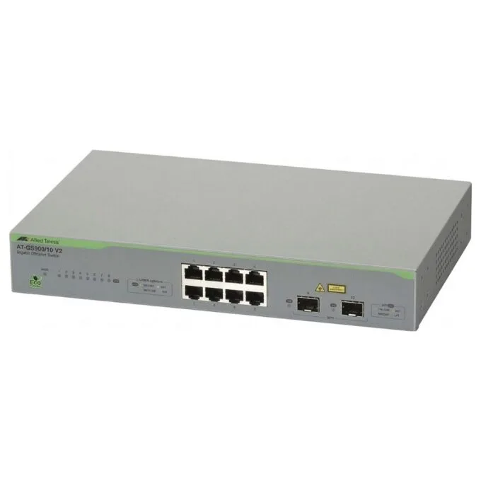 ALLIED Gigabit webSmart switch 8x 10/100/1000TX + 2x SFP ports EU Power Cord — image 1
