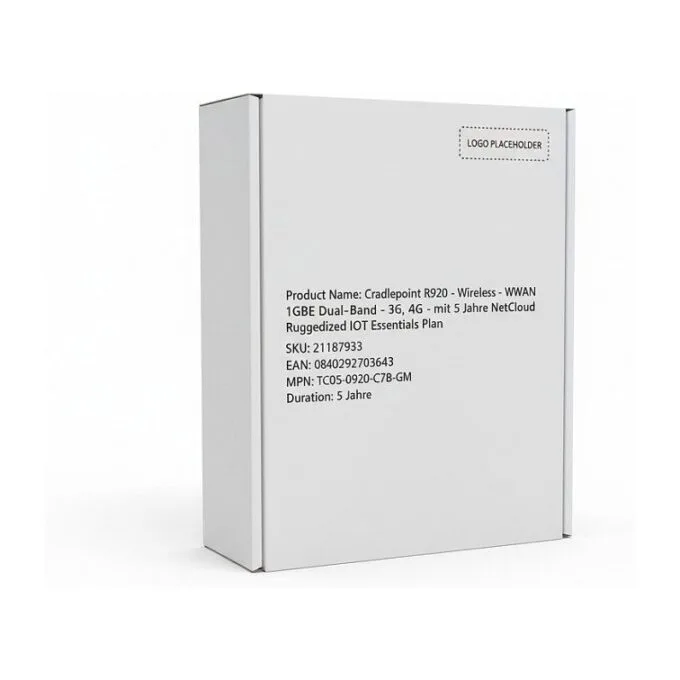 Cradlepoint R920 - Wireless Router - WWAN 1GbE Dual-Band - 3G, 4G - mit 5 Jahre NetCloud Ruggedized IoT Essentials Plan — image 1