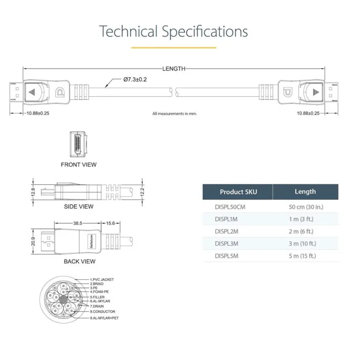 StarTech.com DISPL2M DisplayPort cable — image 6