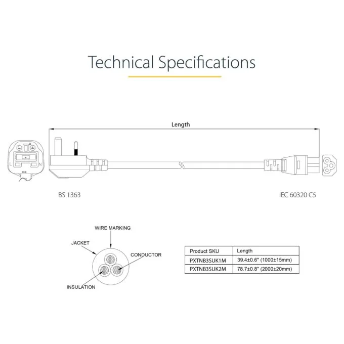 StarTech.com PXTNB3SUK1M power cable — image 5