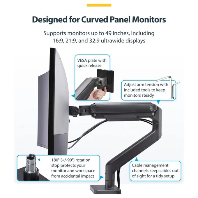 StarTech.com H1M1AG1-MONITOR-ARM monitor mount / stand — image 14