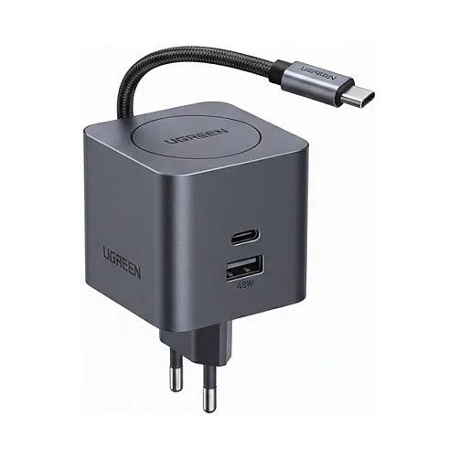UGREEN X614 45W GaN Fast Charger 1x USB-C 1x USB-A 1x extendable USB-C cable — image 1