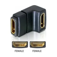 DeLOCK Adapter HDMI female > HDMI female 90° down