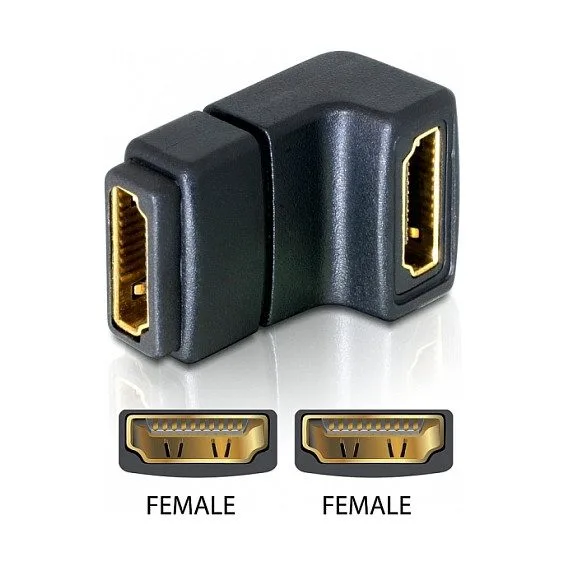 DeLOCK Adapter HDMI female > HDMI female 90° down — image 1