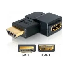 DeLOCK Adapter HDMI male > HDMI female 90° left