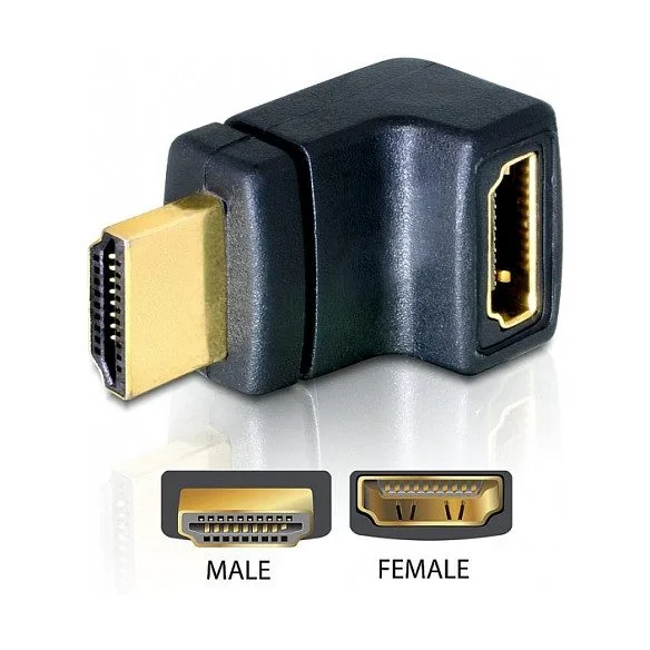 DeLOCK HDMI Stecker > HDMI Buchse 90° oben — image 1