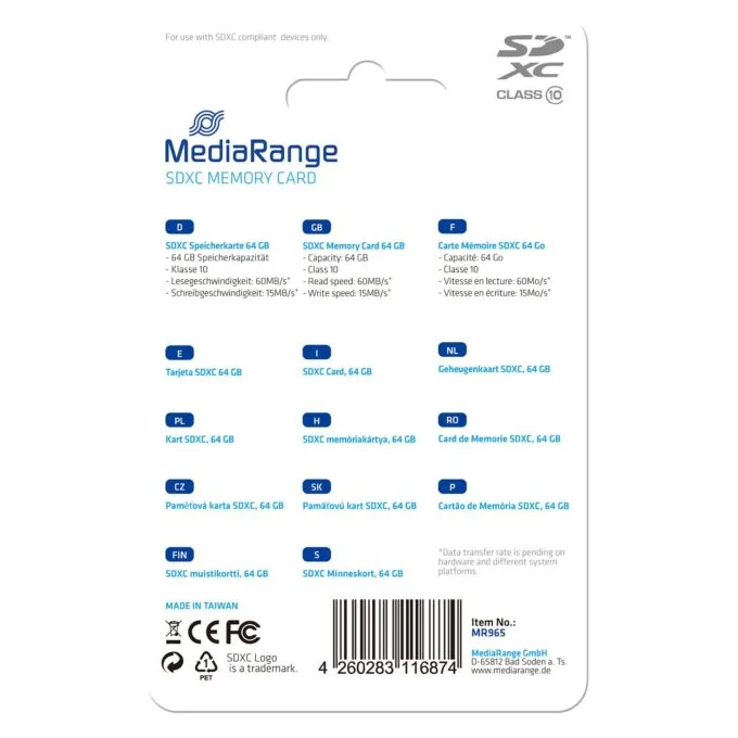 MediaRange MR965 memory card — image 1