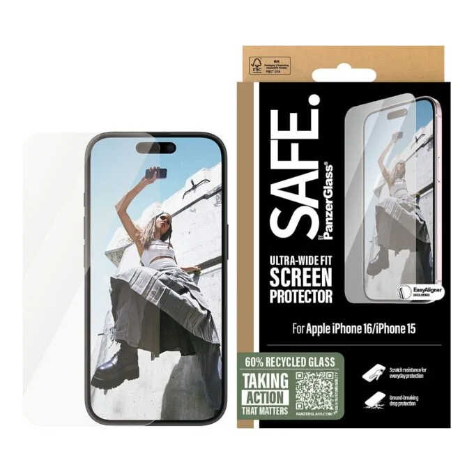 PanzerGlass SAFE. by ® Screen Protector iPhone 16 | 15 | Ultra-Wide Fit — image 2