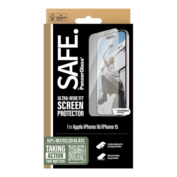 PanzerGlass SAFE. by ® Screen Protector iPhone 16 | 15 | Ultra-Wide Fit — image 3