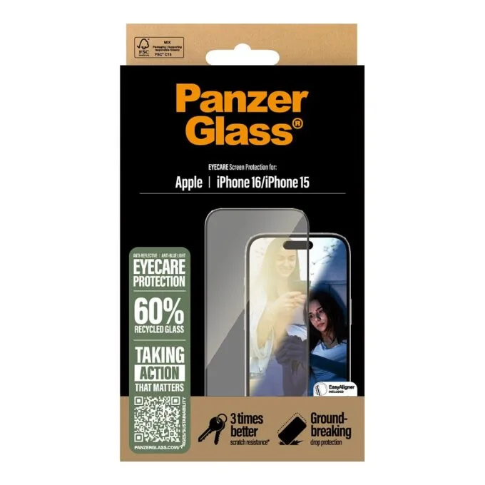 PanzerGlass ® EyeCARE™ Screen Protector iPhone 16 | 15 | Ultra-Wide Fit — image 3
