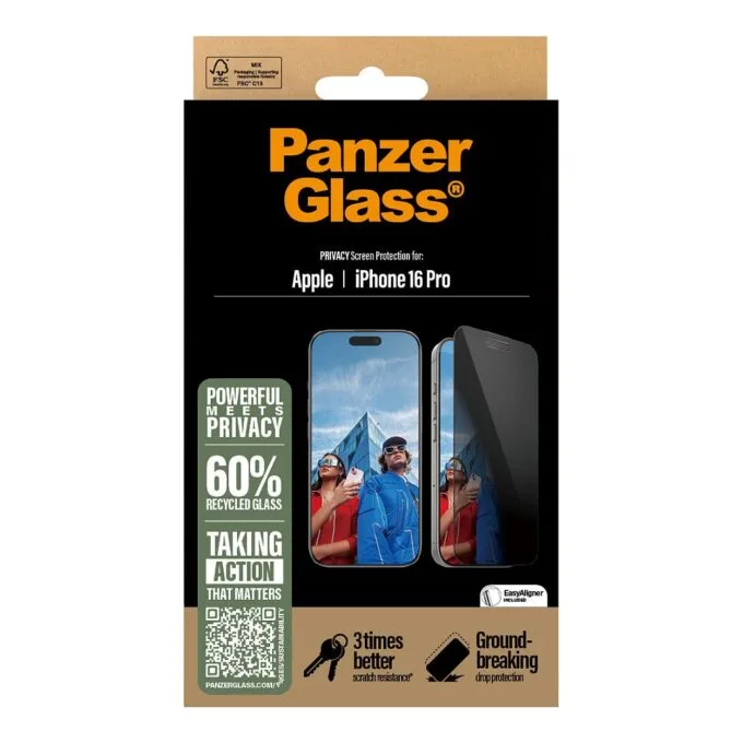 PanzerGlass ® 2-Way Privacy Screen Protector iPhone 16 Pro | Ultra-Wide Fit w. EasyAligner — image 3