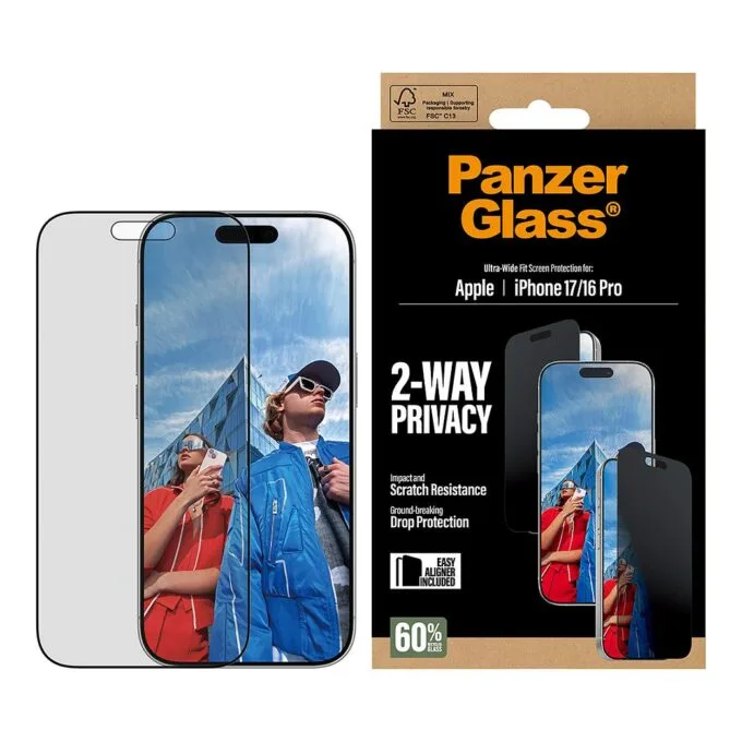PanzerGlass ® 2-Way Privacy Screen Protector iPhone 17 | iPhone 16 Pro | Ultra-Wide Fit w. EasyAligner — image 2