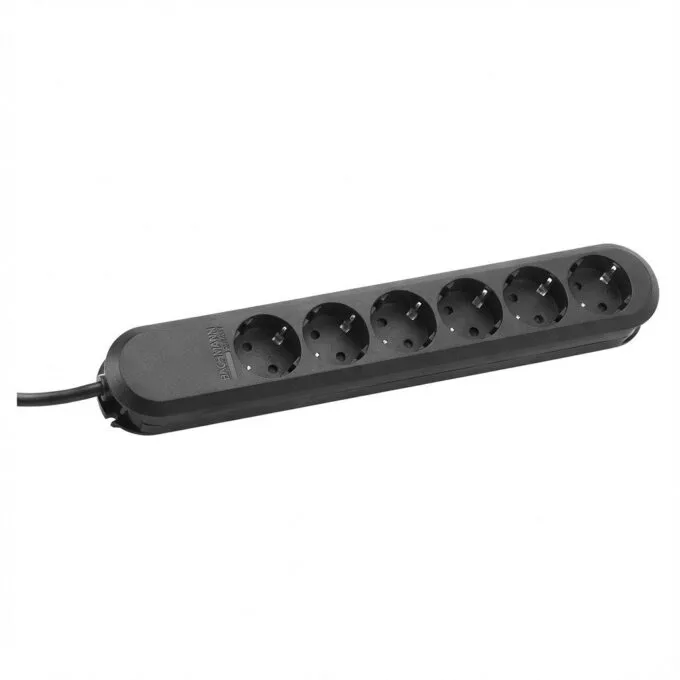 Bachmann SMART 6x Schuko H05VV-F 3G 1.50mm² 16A/3680W 3m power extension — image 1