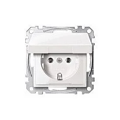 MERTEN MEG2311-0419 SCHUKO socket with folding lid polar white.