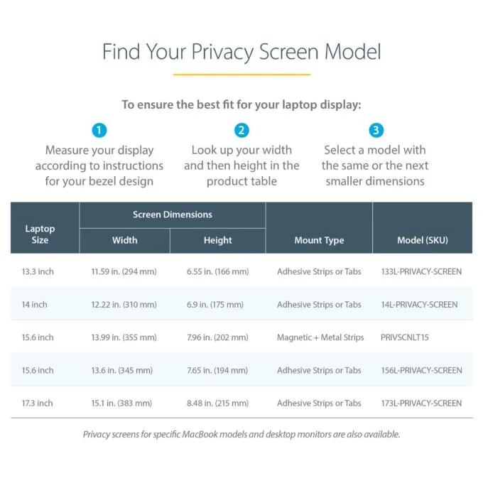 StarTech.com 133L-PRIVACY-SCREEN display privacy filter — image 12